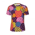 thumbnail image 4 of T Shirt For Men Hippie Retro 60s Bohemian Circles Trendy Cool Running Short Sleeves Breathable Tshir, 4 of 7