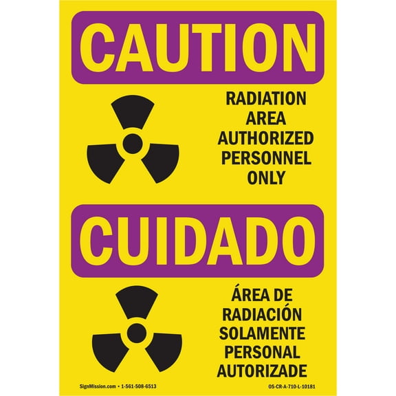 OSHA CAUTION RADIATION Sign - Radiation Area | Plastic Sign | Protect Your Business, Construction Site, Warehouse & Shop Area | Made in the USA