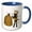 Blue/White, variant on 3drose, African American Bumble Bee Fairy and Honey Pot Floral, 15oz Two-tone Black Mug