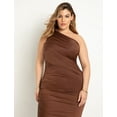 thumbnail image 2 of ELOQUII Women's Plus Size Ruched One Shoulder Dress, 2 of 4