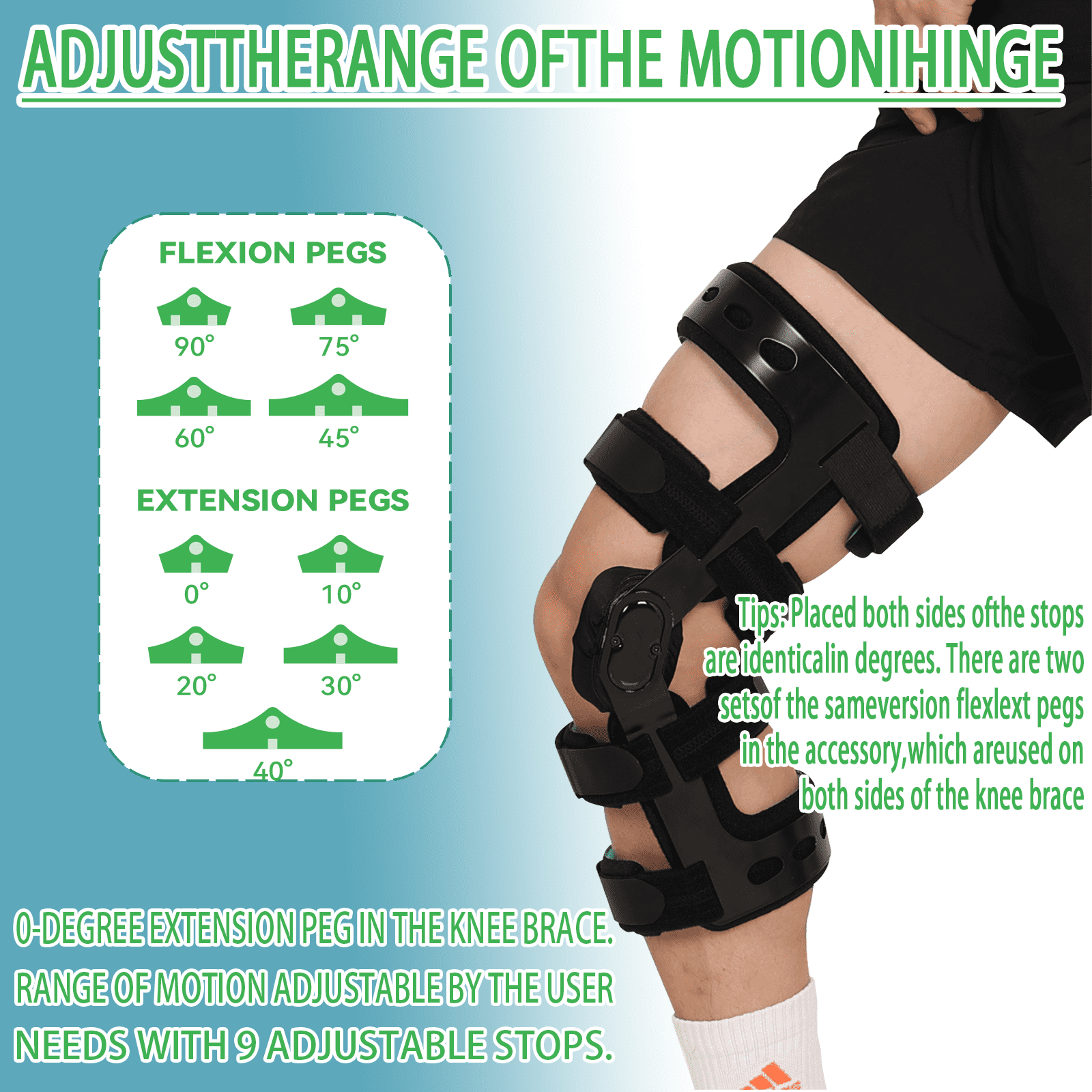 Komzer ACL Knee Brace, Adjustable Hinged Orthopedic Support for Ligament Injuries, Meniscus Tear, Joint Pain (Black, s, Right)