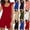 Red, variant on POIUYTR Women Summer Casual Jumpsuit Loose Ruffle Sleeveless Romper Vacation Straight Leg One-Piece Shorts