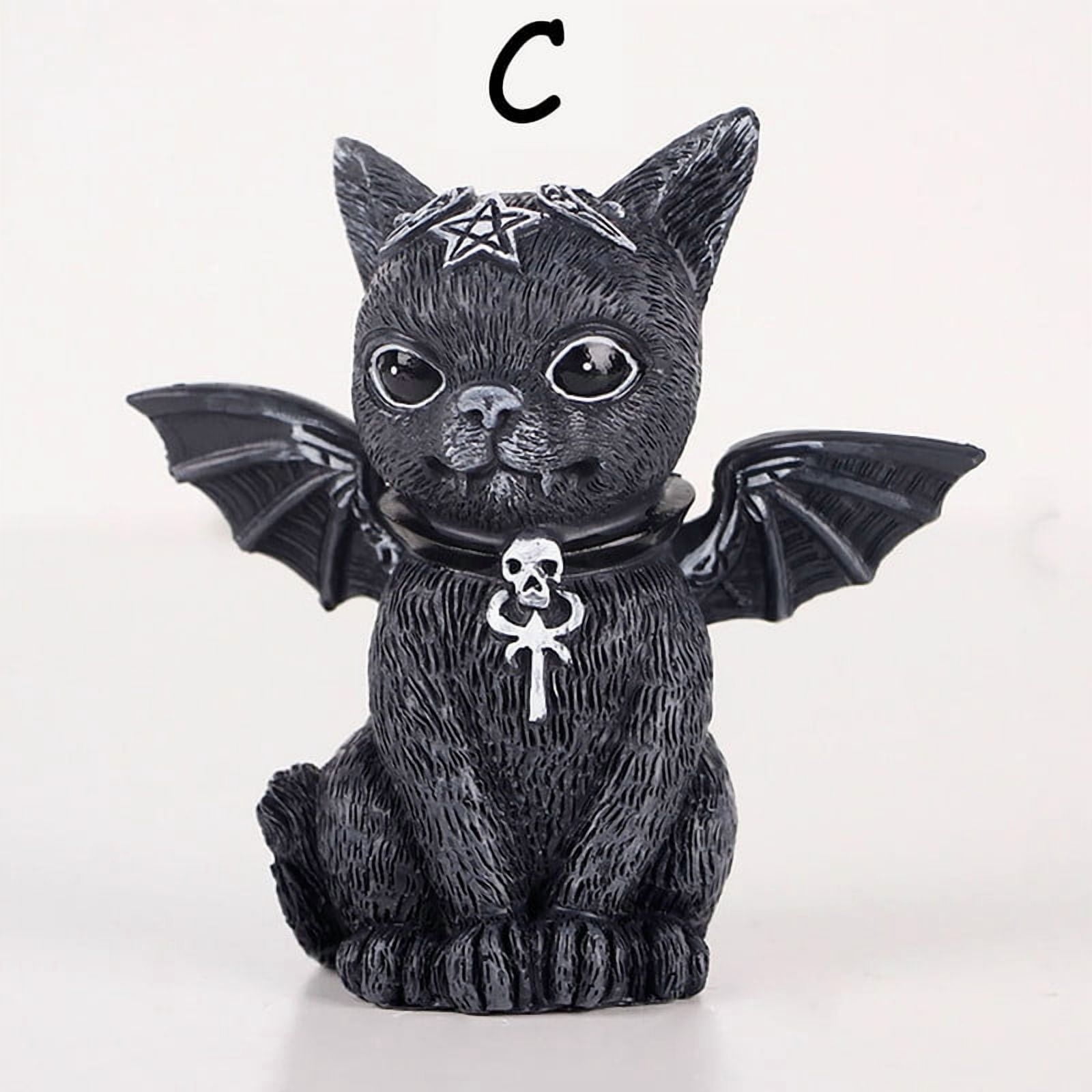 3Pcs Magic Cat Sculpture,Gothic Resin Cat Statue for Home Office Garden Lawn Yard Decoration