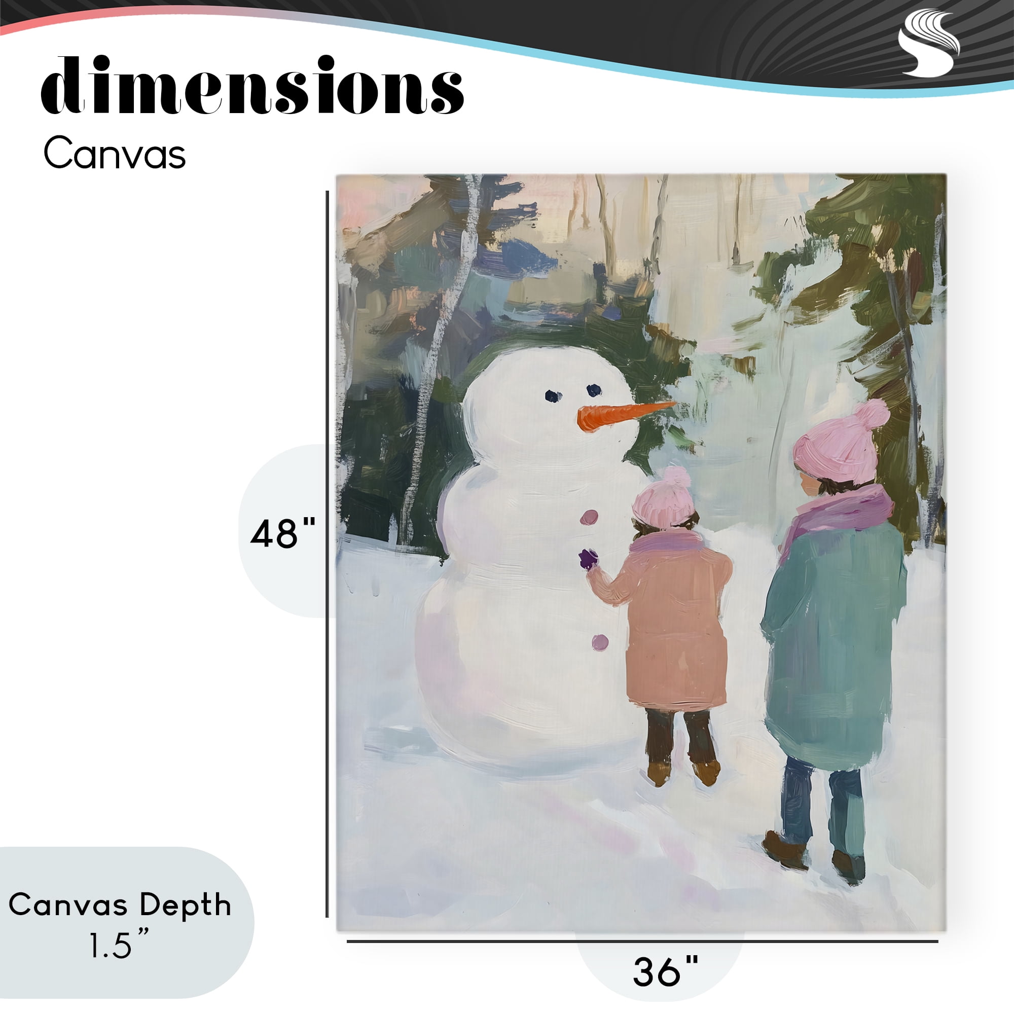 Stupell Industries Two Girls With Snowman Canvas Wall Art, design by The Prints Vibe