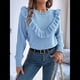 thumbnail image 4 of Suéter de Punto A Rayas para Mujer, Cuello Redondo, Larga, Holgado, para Otoño e Invierno Azul M, 4 of 10