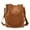 Brown, variant on Retro Casual Shoulder Bag Wide Strap Crossbody Bucket Bag Medium Stiffness With Hard Base