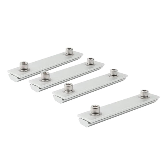 Tnarru 4 Pieces Solar Panel Rails Connector Accessories Practical Aluminum Photovoltaic Rail Connector Hardware for Metal Roof Boat
