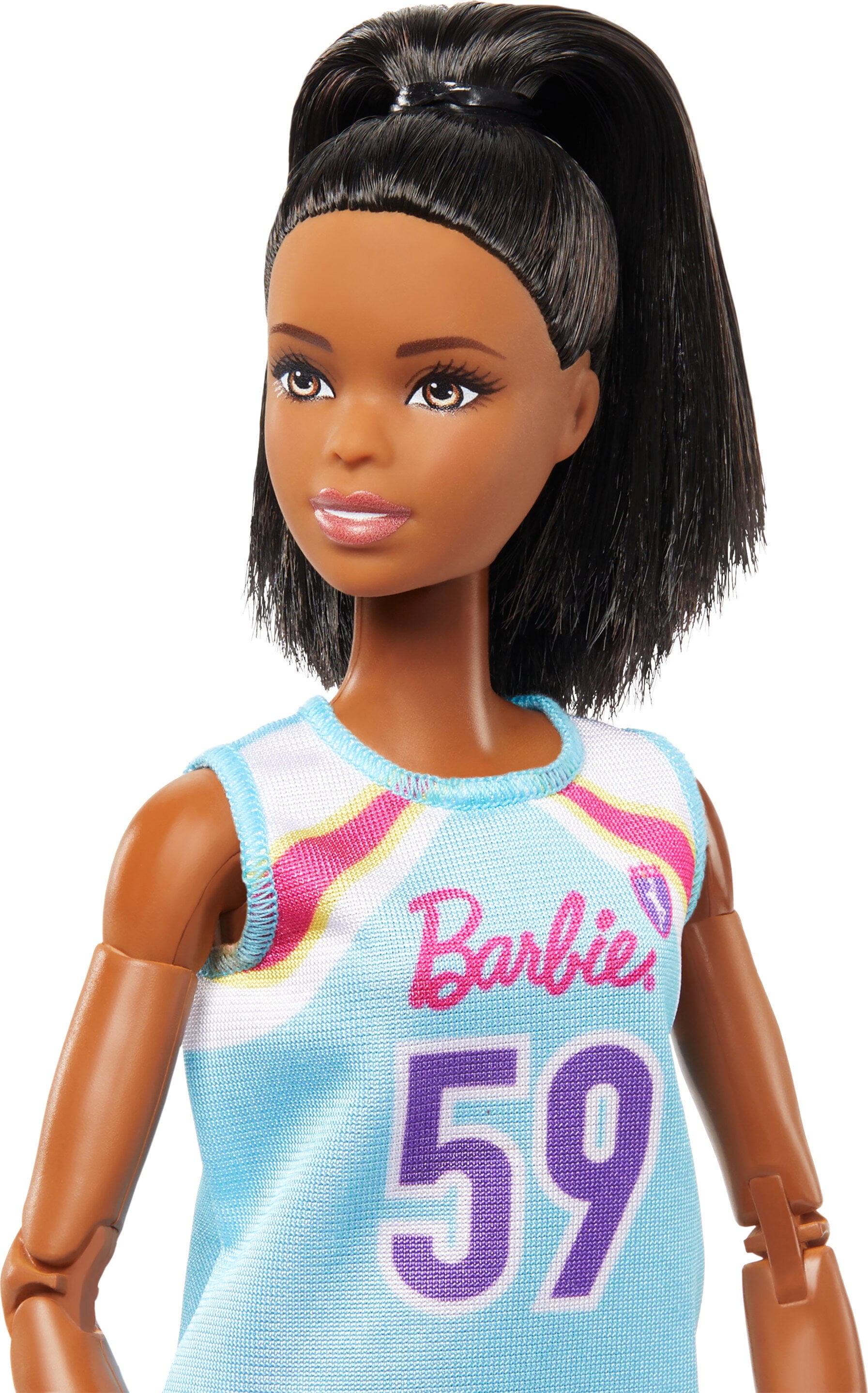 Barbie Made to Move Basketball Player Doll & Accessories, Brunette Doll Wearing Uniform with Ball - Walmart.com Barbie Made to Move Basketball Player Doll & Accessories, Brunette Doll Wearing Uniform with Ball - Walmart.com