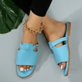 thumbnail image 5 of ShiShine Womens Slide Sandals Adjustable Buckle Strap Open Toe Casual Beach Sandals, 5 of 6