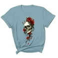 thumbnail image 3 of Womens Halloween Ghost Shirts Vintage Graphic Tees Funny Printed Tops Loose Fit Shirts Skull Teen Girl Plus Size, 3 of 3