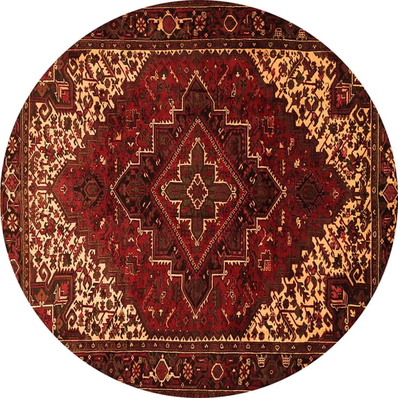 Ahgly Company Indoor Round Persian Orange Traditional Area Rugs, 6' Round