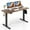 Brown, variant on Costway 55" x 24" Electric Standing Desk with 3 Memory Height Settings 2 Hanging Hooks Natural