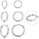thumbnail image 1 of 3 pares de aretes de aro pequeños para cartílago para mujeres y hombres, aretes Huggie de plata de ley hipoalergénicos, plata de 8/10/12 mm-8/10/12 mm -, 1 of 5