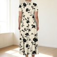 thumbnail image 4 of LWavelet Women's Plus Size Bohemian Patchwork Maxi Dress Short Sleeve Tie Waist Casual Ethnic Dress with Pockets Green 5XL, 4 of 7