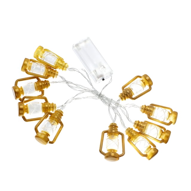Toystoory Lámparas de cuerda Exquisito Quemador de queroseno Modelado Adorno musulmán islámico Luz LED Cadenas de iluminación con pilas Kits de decoración para fiestas 1.5 Meter/10 Lampen Toystoory HA061930-01