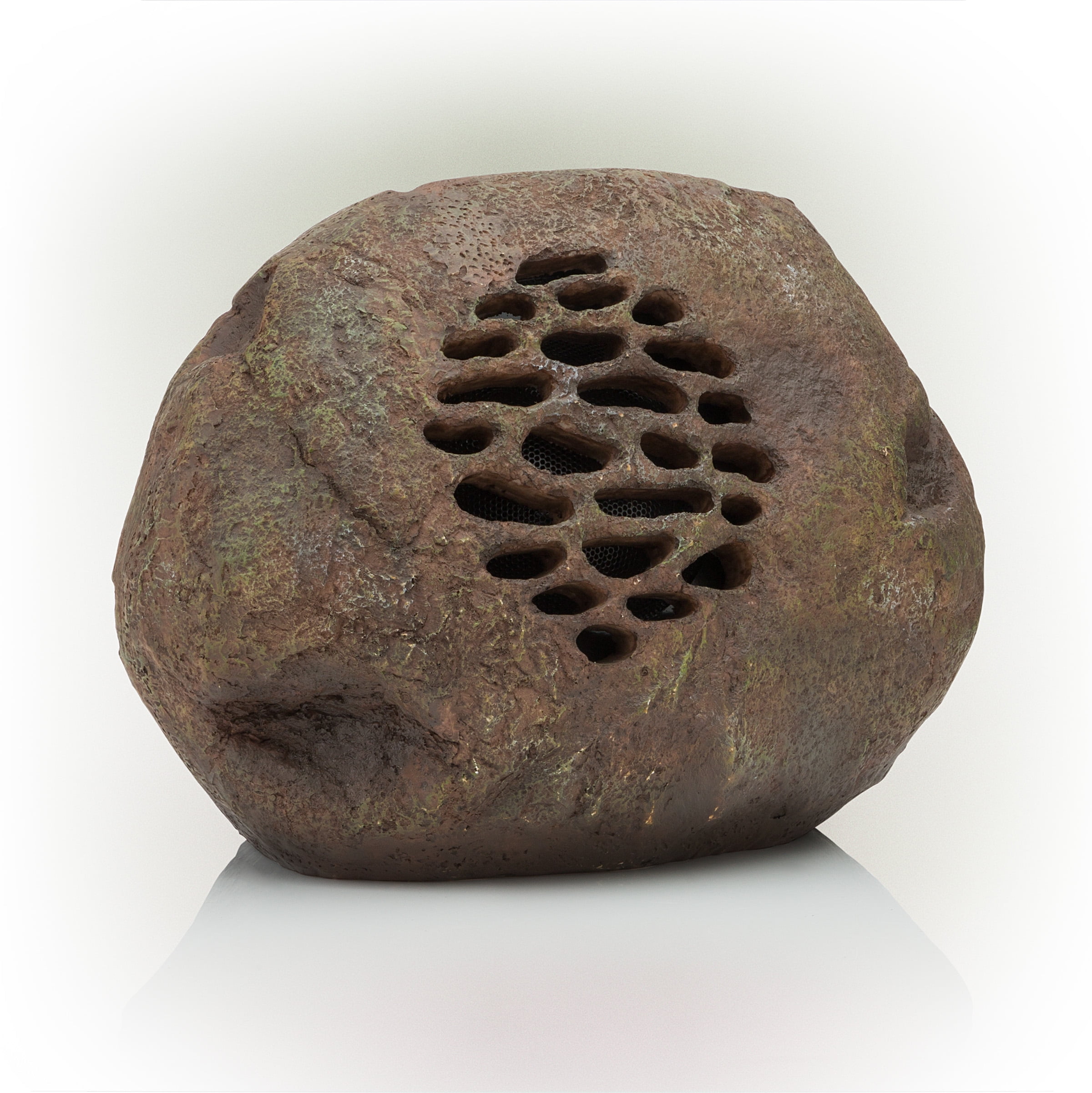 Alpine Corporation Waterproof Bluetooth Solar-Powered Outdoor Wireless Rock Speakers, Set of 2