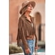 thumbnail image 3 of Chaqueta PRETTYGARDEN 2025 para mujer de gamuza sintética con flecos color café XXL, 3 of 9