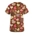 thumbnail image 5 of TIMIFIS Hauts de Blouse pour Femmes, Manches Courtes, Col en V, Imprimé, Poches, Café, 5 of 5