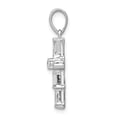 thumbnail image 2 of 14K White Gold Charm Pendant Diamond Round Baguette, 2 of 4