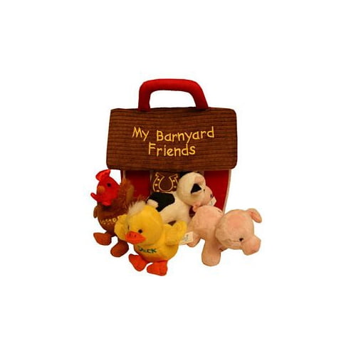 plush barn with animals