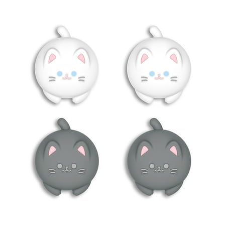 PlayVital Joystick Caps for Nintendo Switch, Thumbstick Caps for Switch Lite, Analog Cover for Switch OLED Joycon - Cutie Kitty