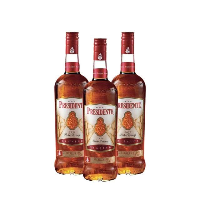 Pack De 3 Brandy Presidente Clasico 700Ml