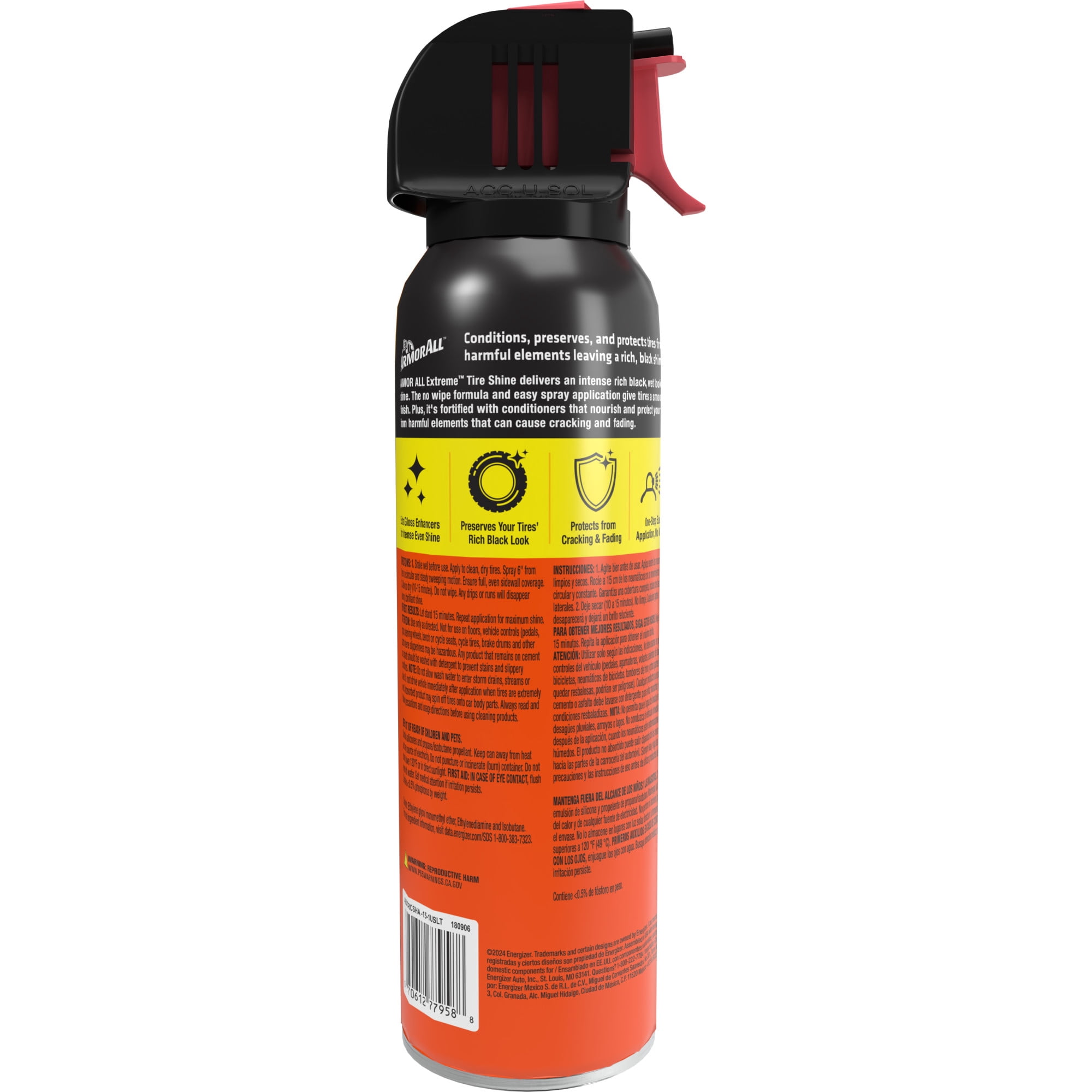 (2 pack) Armor All Extreme Tire Shine Spray, Holiday Stocking Stuffers, 15 fl oz Bottle