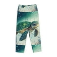 thumbnail image 4 of Goofa Watercolor Turtle1 Printed Soft Pajama Pants for Women, Wide Leg Comfy Casual Lounge Yoga Pants-X-Large, 4 of 9