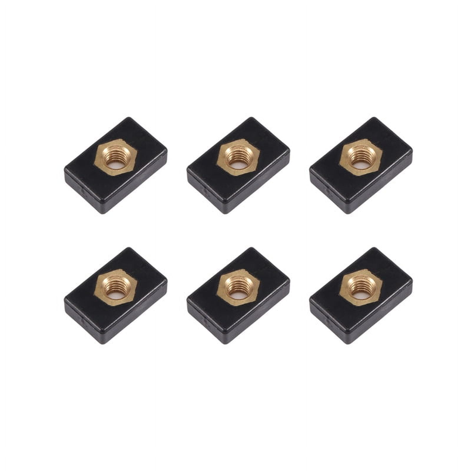 WQNZMADO 6Pcs M6 Copper Sliding Nut Side Mount Slide Track Rail Fishing Rod Pole Holder Mounting Base for Kayak Boat Canoe