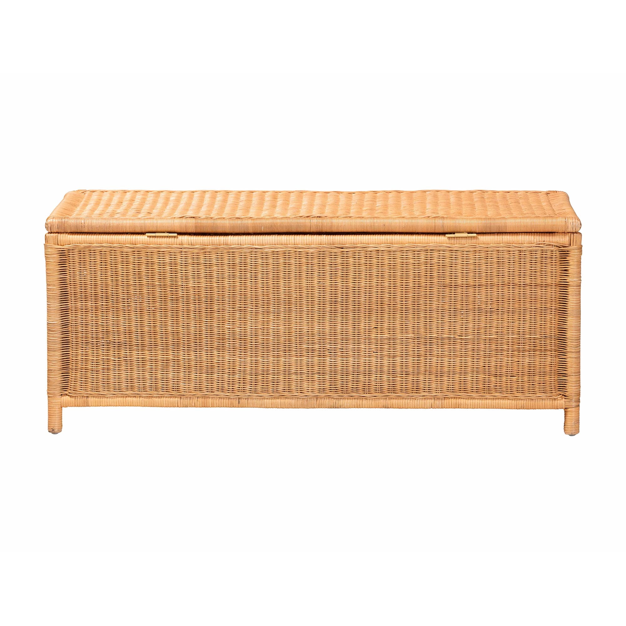 bali & pari Creusa Boho Storage Bench, Light Honey