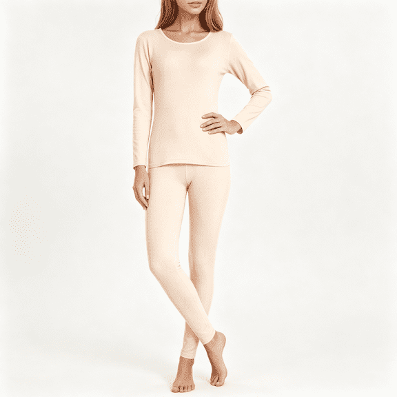 CAZOFW Thermal Underwear for Women,Fleece Long Johns Set Winter Warm Base Layer Size XL-5XL