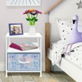 thumbnail image 2 of Sorbus Nightstand 1-Drawer Shelf Storage- Bedside Furniture & Accent End Table Chest for Home, Bedroom, Office, College Dorm, Steel Frame, Wood Top, Easy Pull Fabric Bins (Blue), 2 of 7