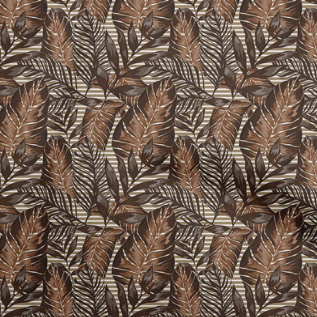 oneOone Polyester Lycra Brown Fabric Leaves Craft Projects Decor Fabric Printed By The Yard 56 Inch Wide