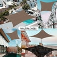 thumbnail image 6 of Square Khaki Sun Shade Sail 10ft x 10ft UV Block Waterproof Patio Garden Pool Sun Canopy Shelter Cover with 4 Ropes, 6 of 7