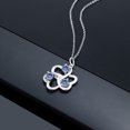 thumbnail image 4 of Gem Stone King 925 Sterling Silver Persian Blue Moissanite Pendant Necklace for Women | 0.69 Cttw | Gemstone Birthstone | Round 4MM | With 18 inch Chain, 4 of 4