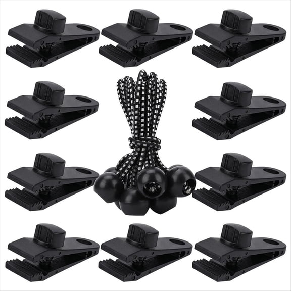 WQNZMADO Tarp Clips Heavy Duty Lock Grip,20Pack Tarp Clamps,Shade Cloth Clips Fasteners,Pool Awning Cover Bungee Cords Clips