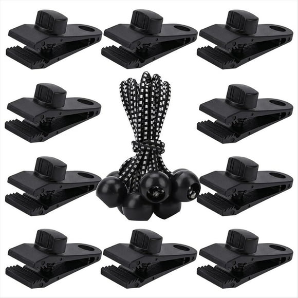 Clips para Lona, Agarre de Bloqueo Resistente, Paquete 20 Abrazaderas para Lona, Sujetadores Clips para Tela de Sombra, Clips para Cuerdas Elásticas para Cubierta Toldo de Piscina