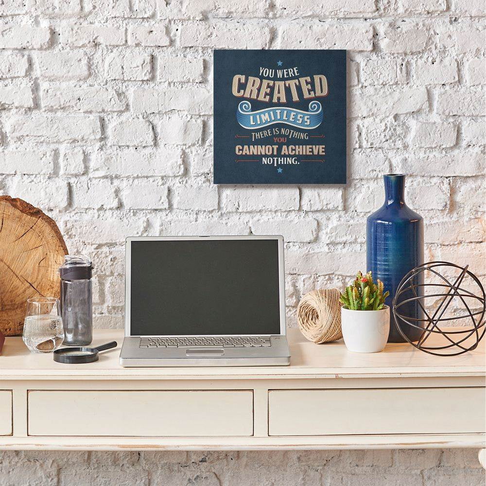 Stupell Industries You Are Limitless Inspirational Blue Word Design Canvas Wall Art by Ester Kay
