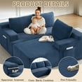 thumbnail image 4 of Aukfa 95" Cloud Sectional Sofa Boneless Couch Modular Sofa Bed for Living Room, 2 Side Pockets, Right Chaise, Blue, 4 of 9