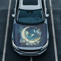 Uorisanigo Car Hood Cover Universal Car Hood Protection Cover Washable Blue Butterfly Cars Bonnet Banner Suitable Most Automotive Sedans Trucks Pickup Sports Cars