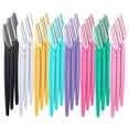 thumbnail image 3 of 12pcs Portable Mini Folding Eyebrow Shaper Kit - Compact Beauty Tool for Shaping, Trimming, and Removal - Includes Plastic Razor with Protective Cover - Random Color, 3 of 5