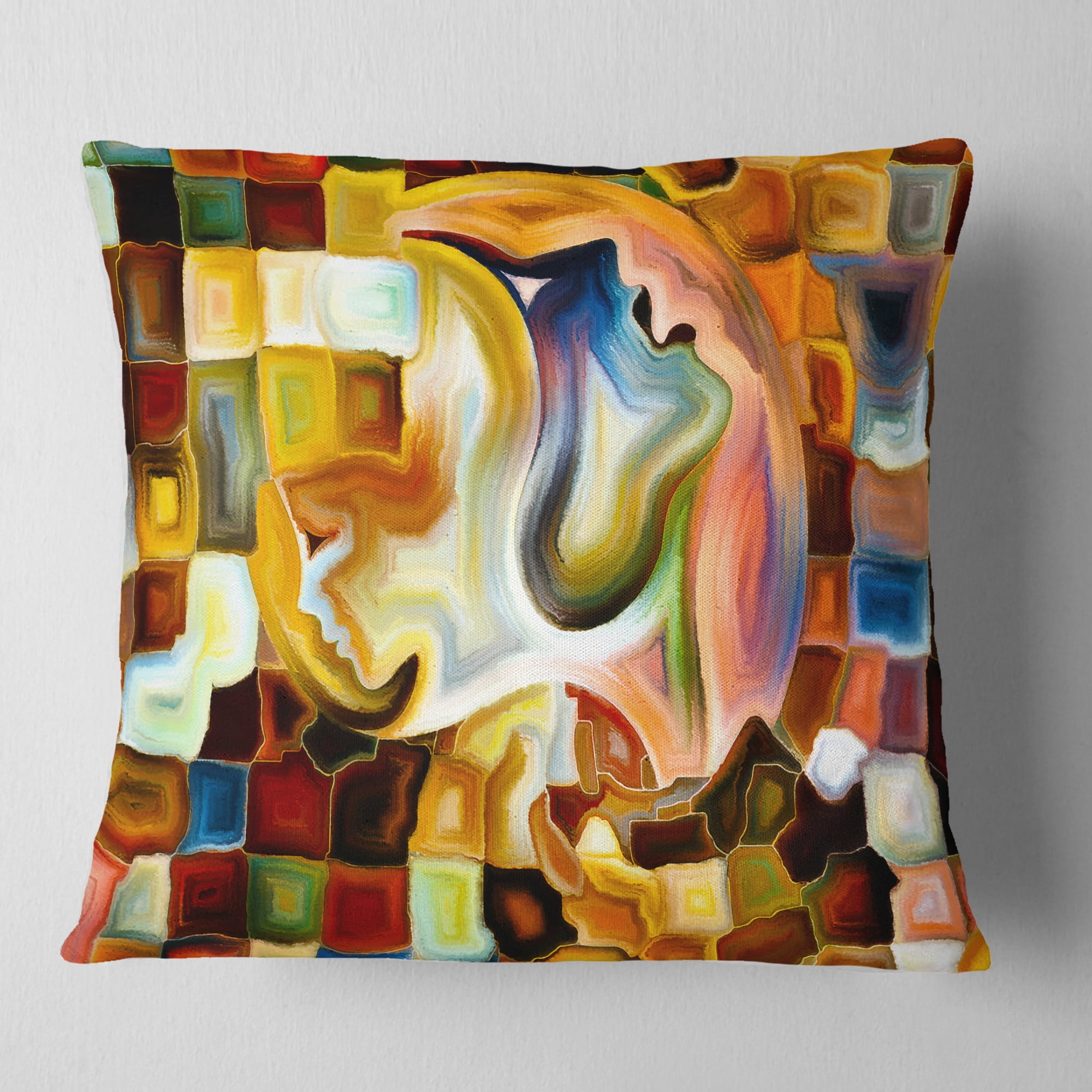 Designart Way of Inner Paint - Abstract Throw Pillow - 18x18
