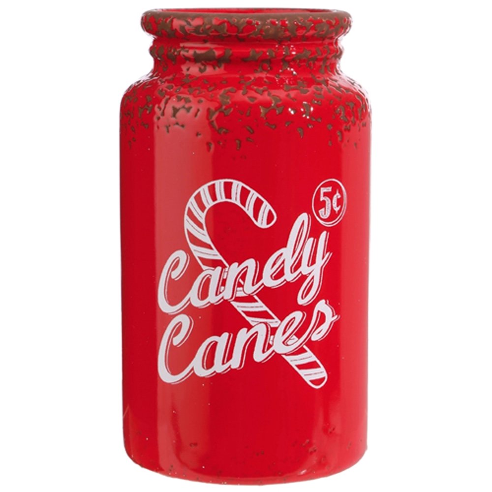 Large Ceramic Candy Canes Container