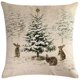 thumbnail image 4 of Funda de cojín de lino de algodón Estampado de Navidad 45X45cm Funda de almohada Ciervo Muñeco de nieve Impreso Sofá Almohada Funda de almohada de lino Coche Sofá decorativo para el hogar Ofspeizc ZYY-0564, 4 of 5
