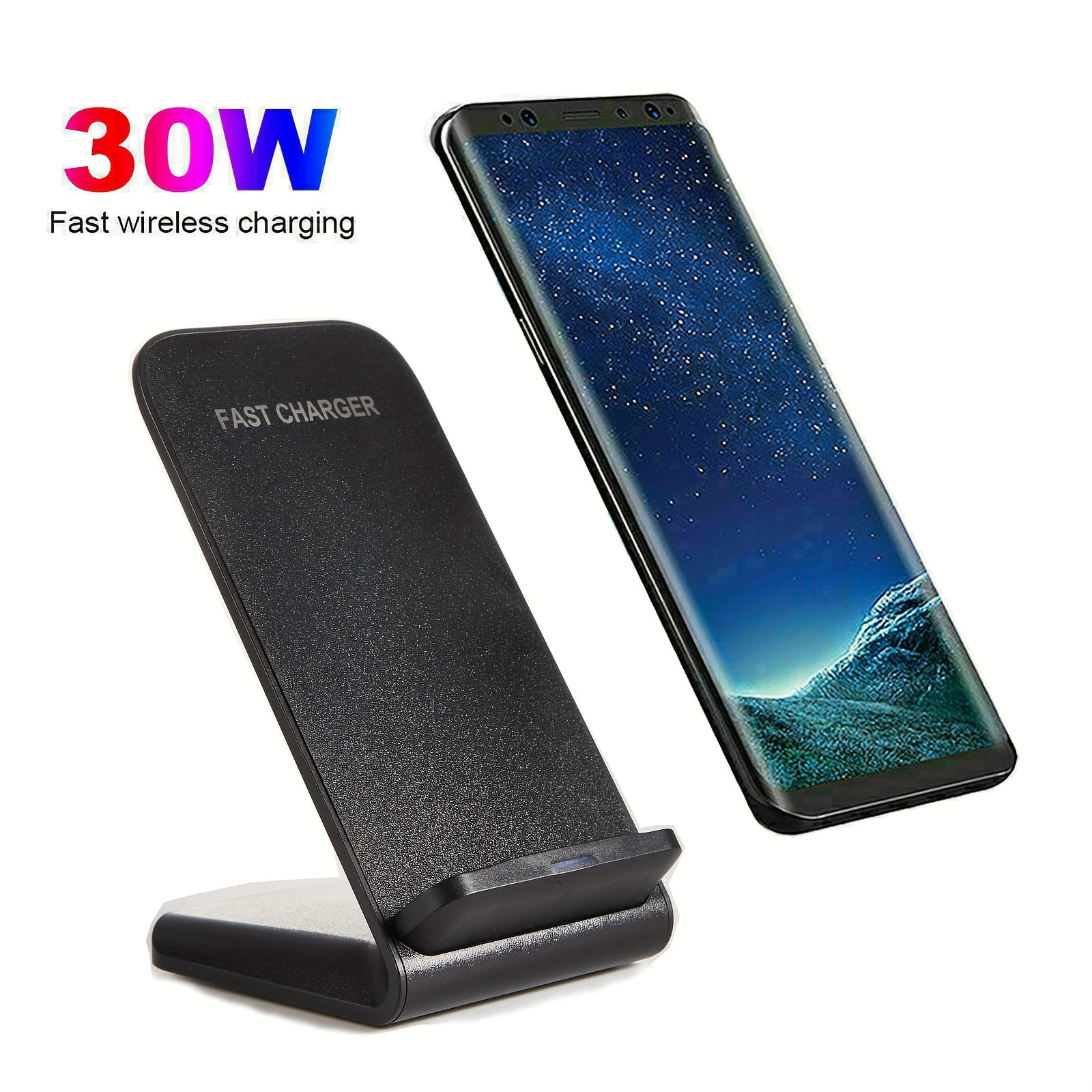 30W Fast Wireless Charger Stand Dock for Apple iPhone 16/15/14/13/12/11 Pro Max S24 S24+ S23 S23+ S22 S22+ S21 S21+ S20 S20+ Android Phones US