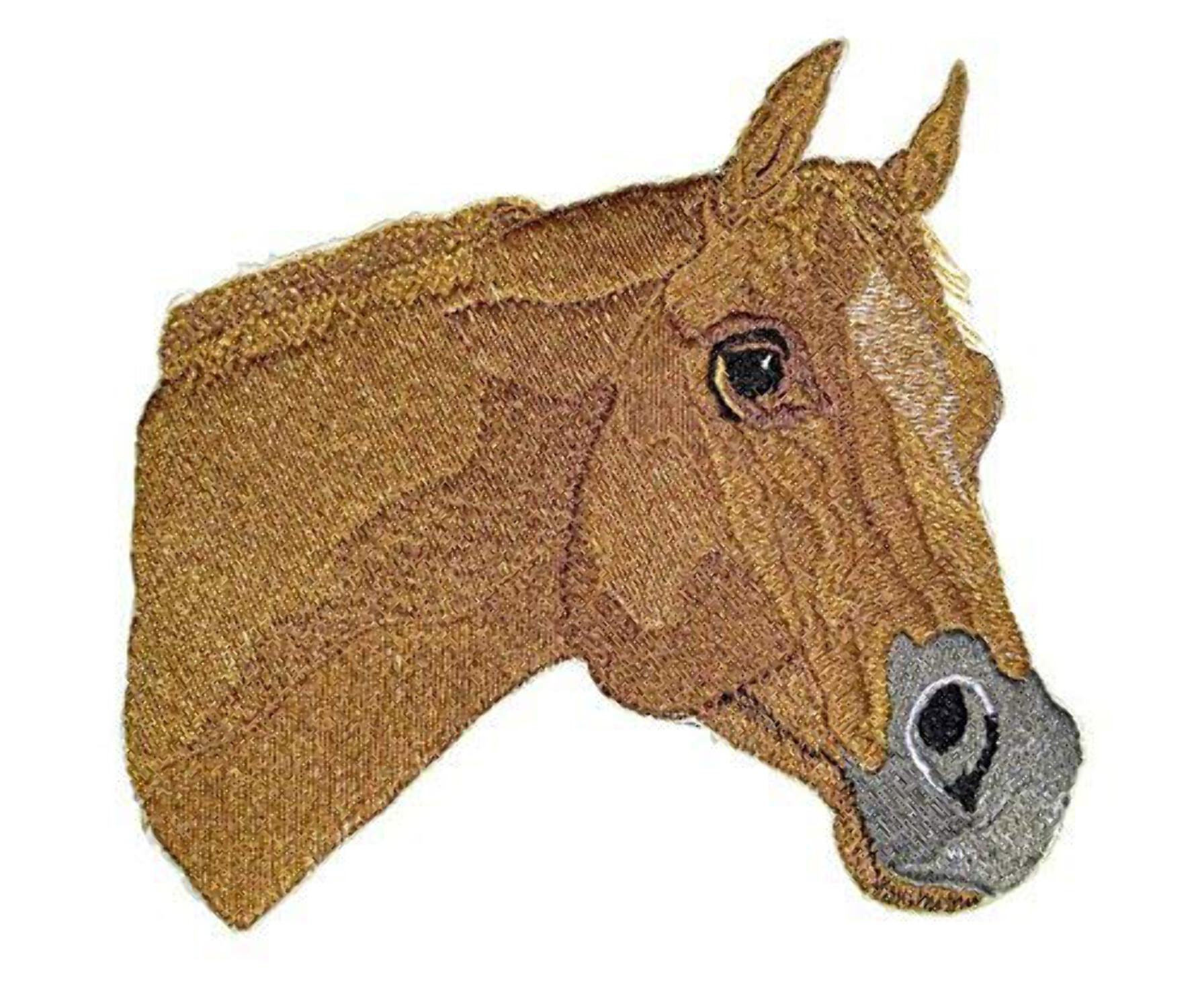 Custom and Unique Horse Face[Quarter Horse Face ] Embroidered Iron On/Sew Patch [6.3" x6"]]