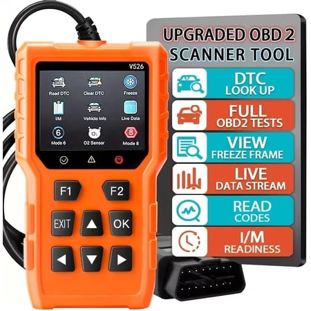 V526 OBD2 Scanner Diagnostic Tool, Check Erase Engine Light Fault Code Scanner Tool, DTC, Data Stream, I/M Readiness, & Scan Tool for Since 1996