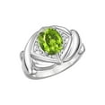 thumbnail image 1 of RYLOS Bagues pour Femmes Bague en Or Blanc 14K XOXO Câlins et Baisers Bague Pierre Précieuse 9x7 mm et Diamant Péridot d'Août Bijoux pour Femmes Taille 10, 1 of 7