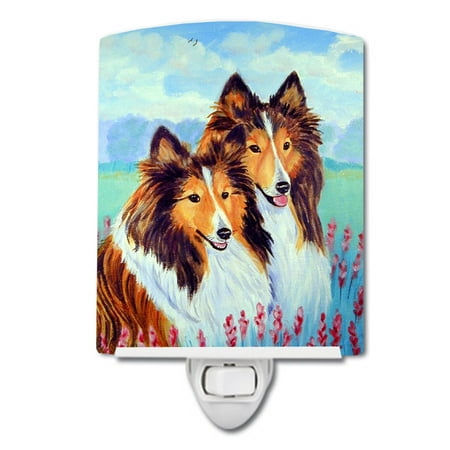 

Caroline s Treasures 7086CNL Sable Shelties Double Trouble Ceramic Night Light 6x4x3 multicolor