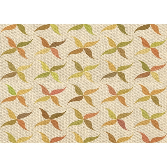 Ahgly Company Indoor Rectangle Patterned Vanilla Gold Area Rugs, 4' x 6'